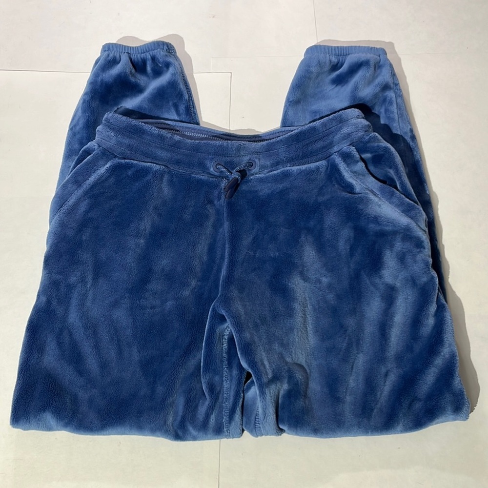 Athleta Girl velvet velour blue joggers sz XL or 14